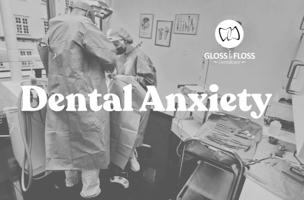 Gentle dentist in Stockholm helping a nervous patient during a calm, well-planned visit at Gloss & Floss.