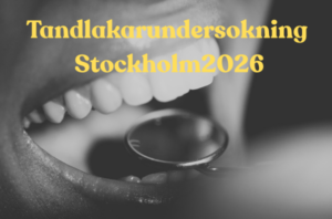 Tandläkarundersökning i Stockholm 2026 med spegelinstrument nära tänderna